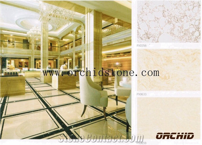 French Beige Artificial Marble Slabs & Tiles,Artificial Stone Flooring Tiles,Manmade Stone for Wall Cadding