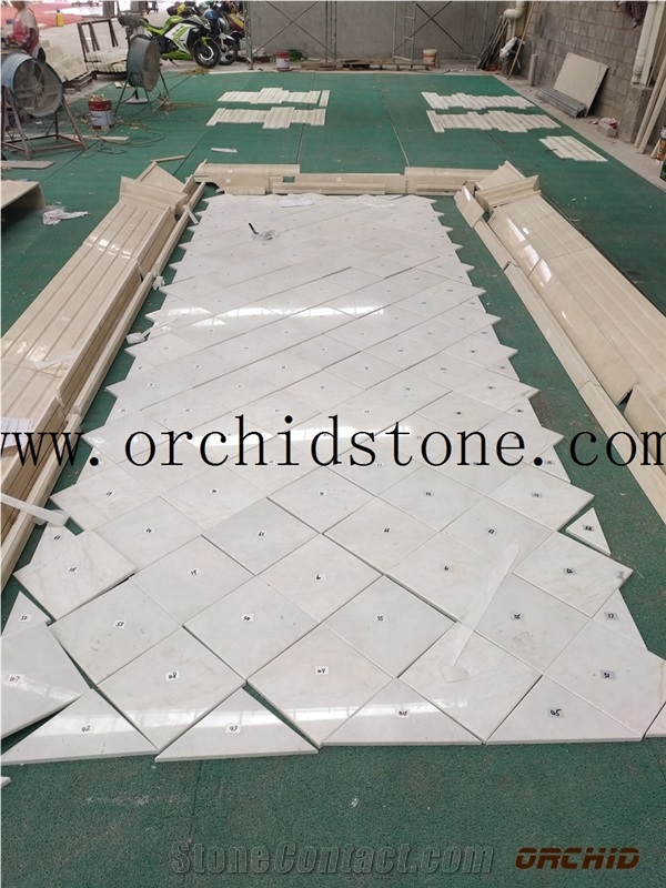 Volakas White Arikton Marble Tiles & Slabs, Polished Greek Marble Flooring Paver, Walling Cladding,White Jade Cut to Size,Skirting,Backsplash