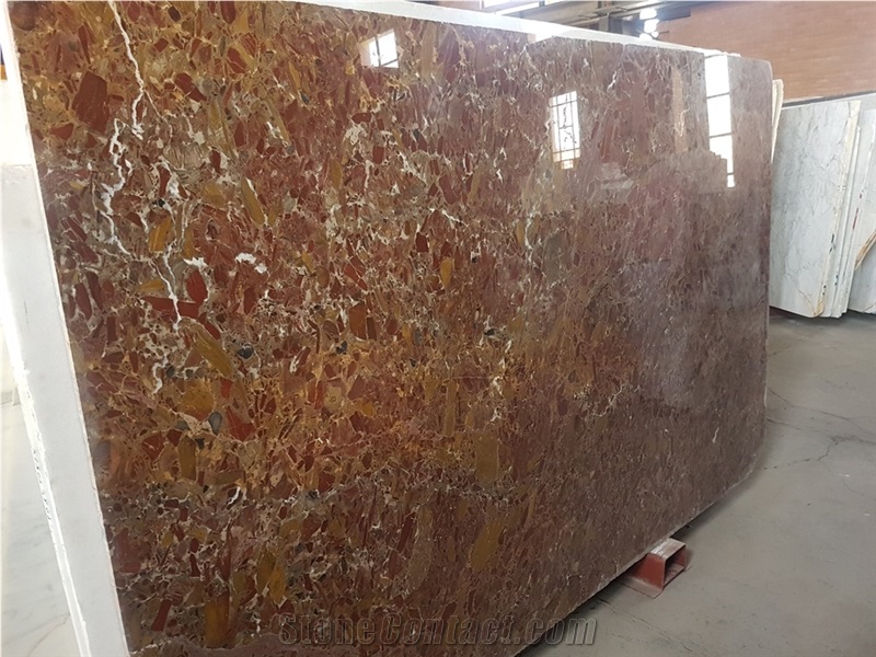 Red Conglomerate Marble Slabs