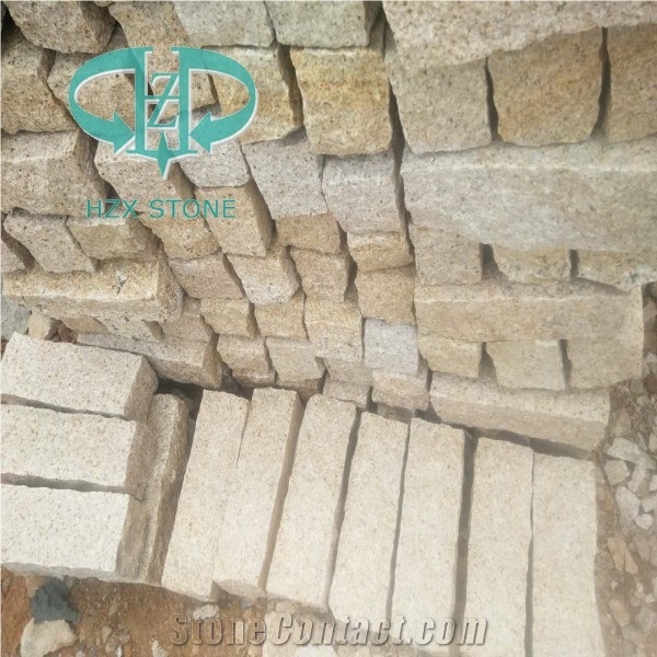 All Side Natural Surface G682 Brick Road Pavers on Mesh,Rust Granite Cube Stone ,Driveway Paving Sets,Landscaping Stone