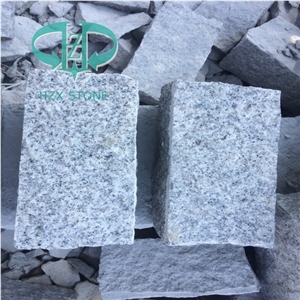 G601 Granite Cube Stone, Light Grey Granite Cobble Stone for Paving Outside