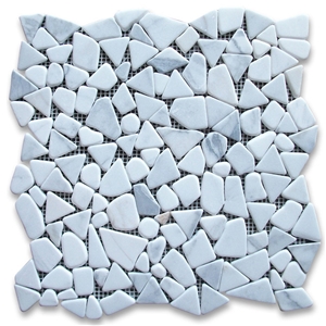 Bathroom Wall Decorative Natural Stone Marble Herringbone Mosaic