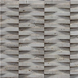 Beige Marble Mosaic Pattern, Natural Stone Mosaic Design for Wall Tiles