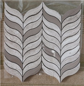 China Factory Art Design White Marble Mosaic Pattern for Outside Wall Covering Tiles