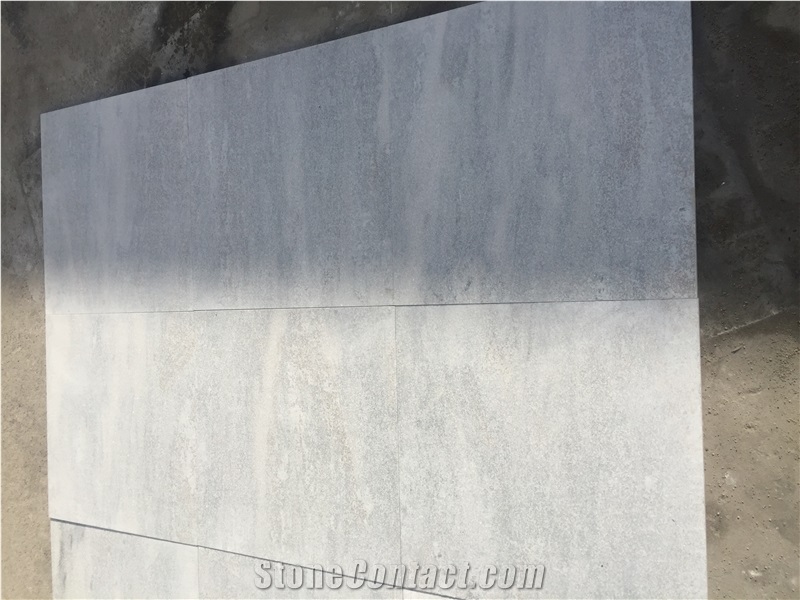 Chinese Supplier Flamed Surface White Quartzite Stone Tiles for Floor Covering