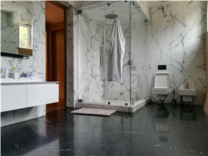 Customized Bathroom Remodellings Black Marquina Flooring Tile for Bathroom Flooring