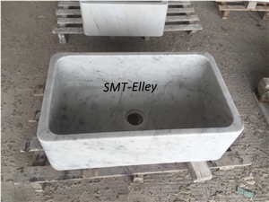 Customized Solid Surface Stone Basin for Bathroom Marble Carrara C Basin
