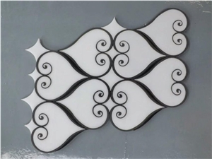 Factory Customized Pattern Design Polished White Marble Mosaic Pattern for Wall Tiles