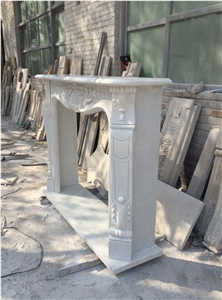 Factory Whosale Durable Beautiful Hand Carved Natural Stone White Marble Fireplace