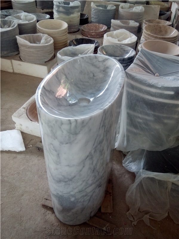 High Quality Factory Whosale Sandstone Pedestal Basin, Pedestal Vessel Sink