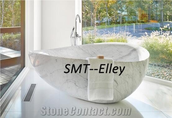 Natural Stone Bath Tub Solid Marble Carrara C Bathtub for Hotel