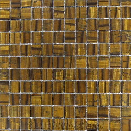 Natural Stone Decorative Precious Agate Mosaic Pattern for Interior Wall Decoration, Brown Semiprecious Stone Mosaic Pattern