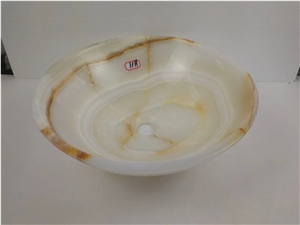 Natural Stone White Marble Solid Surface Basin Carrara Wash Bowls For Bathroom