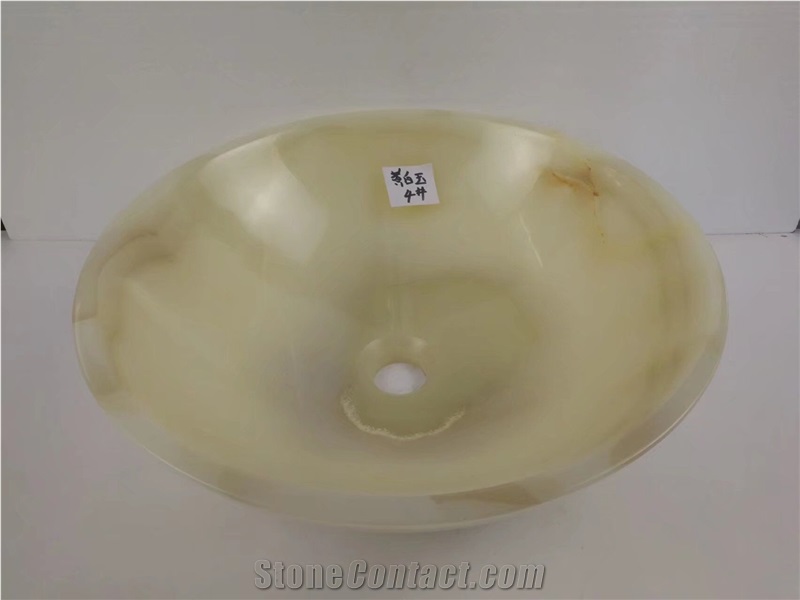 Natural Stone White Marble Solid Surface Basin Carrara Wash Bowls For Bathroom