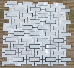 Popular Wall Decoration Dark Emperador Marble Mosaic Natural Split Wall Tiles