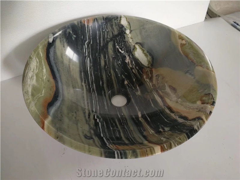 Yellow Onyx Wash Bowls for Bathroom Sink from China