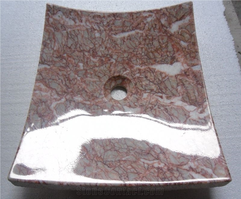 Agate Red Marble Vessel Oval Bathroom Sinks,Basin