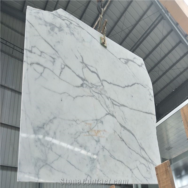 China Calacatta Marble Slabs White Chinese Marble Tile/White Flooring and Wall Coverting Slab Tiles/Natural Calaeatta Marble Stone