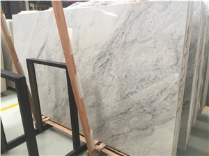 China Volakas Drama Olympous Macedonia,Doxato Semi White Marble Polished Slabs Wall Floor Cover Skirting/Factory Cheap Price/Hotel Bathroom Luxury Use