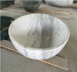 Volakas Marble Bathroom Sink(500*400*300 Mm)/Volakas White Marble Kitchen Basin/Jazz White Marble Sink/Branco Volakas Marble Basins