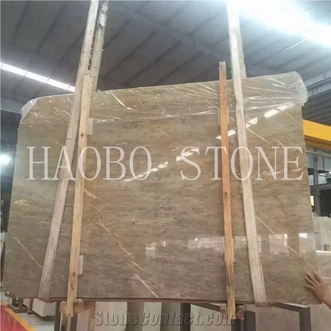 Beautiful Polished Natural Stone Service Barcelona Gold Marble Polish Tile Available 2cm and 3cm for Interior Building Decoration with Iso9001:2000