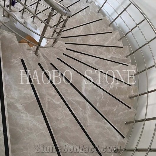 Best Price and Good Service High Quality Natural Stone China Manufacturer Polished Flash Grey Marble Tiles for Indoor Stairs from Haobo Stone Stone