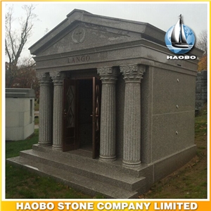 China Granite Stone Of 6 Crypts Family Mausoleum for Funeral Cemetery