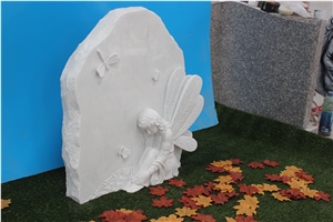 China Marble， Hunan White Marmor Angel Gravestone Honed Polished Monument Headstone Tombstone Neu Design Single Cemetery Western Style Tombstones