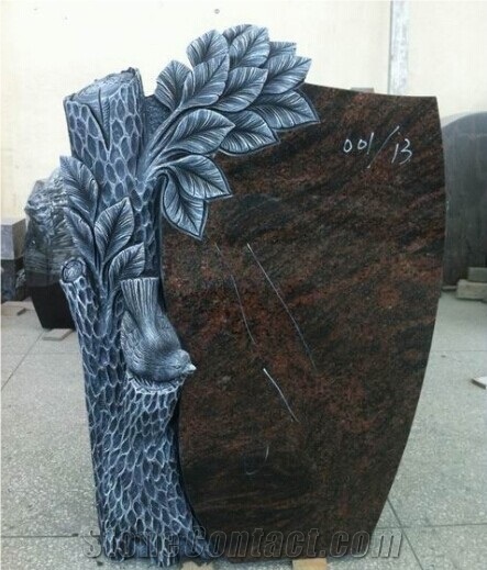 China Oerion Blue Granit Monument Monuments Headstone Headstones Gravestone Gravestones Tombstone Tombstones Good Design Cheap Engraved Stone