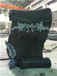 High Quality Good Service Custom Wholesale Price Unique Haobo Natural Stone Chinese Quarry Orion Granite Carving Book Headstone Designs for Cemetery