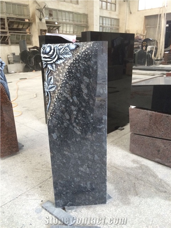 High Quality Good Service Custom Wholesale Price Unique Haobo Natural Stone Chinese Quarry Orion Granite Carving Headstone Design for Cemetery
