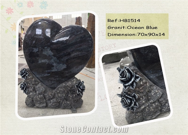 High Quality Good Service Custom Wholesale Price Unique Haobo Natural Stone Chinese Quarry Orion Granite Carving Headstone Designs for Cemetery