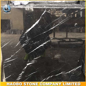 High Quality Slab Black Tiles Premium Black Marquina Marble Tile for Wall and Flooring