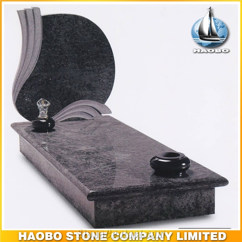Polished Natural Stone Quarry Manufactory Blue Granite Western Style Monuments Heart Tombstones,Gravestone,Single or Double Headstone