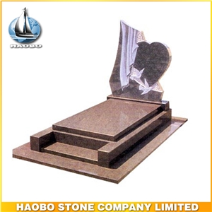 Polished Natural Stone Quarry Manufactory Green Granite Western Style Monuments Heart Tombstones,Gravestone,Single or Double Headstone