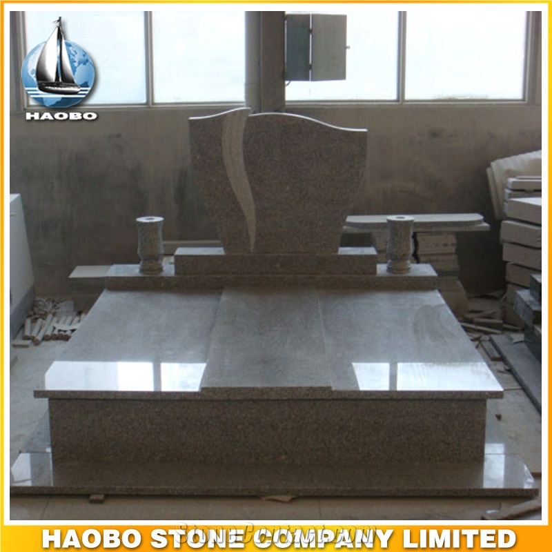 Polished Natural Stone Quarry Manufactory Gris Grey Granite Western Style Monuments Heart Tombstones,Gravestone,Single or Double Marble Headstone