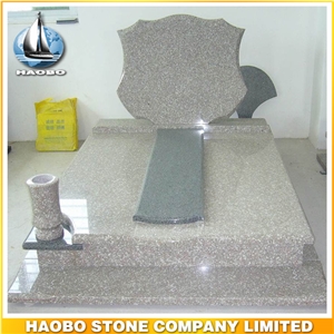 Polished Natural Stone Quarry Manufactory Pink Granite Western Style Monuments Heart Tombstones,Gravestone,Single or Double Granite Headstone