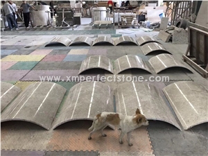 China Factory Custom Design Grey Marble Natural Stone Semicircle Column Panel