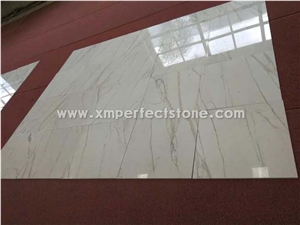 Natural Calacatta White Marble with Ceramic Composite Tiles for Wall Cladding,High Polished Marble Tiles