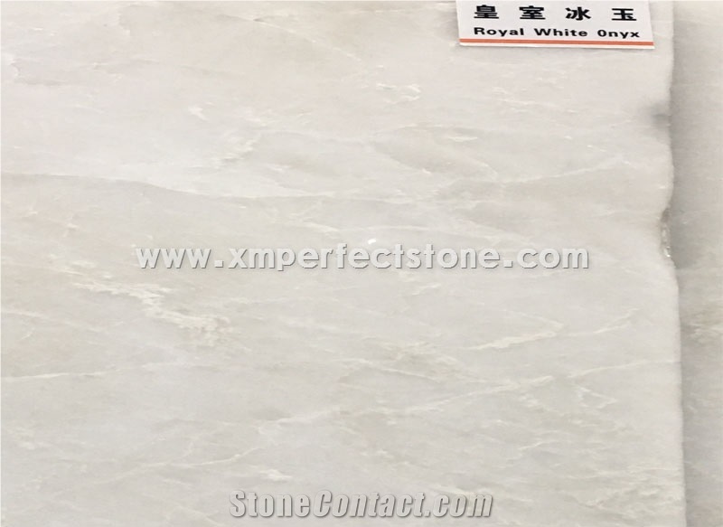 Pure Royal White Onyx Slabs/Chinese Decoration Building Materials/Good Backlit Panels/Good Quality Wall and Foor Covering Stone/Cut to Size