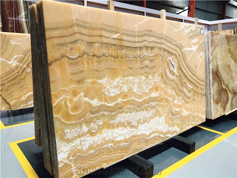 Alabaster Onyx Big Slabs Polished, Cut to Sizes for Flooring Tiles, Wall Cladding,Slab for Counter Tops,Vanity Tops