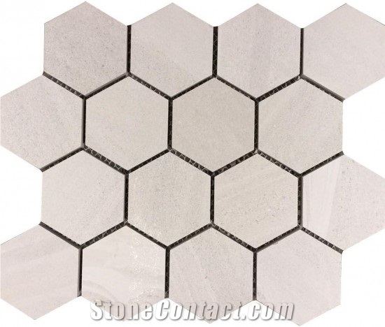 Bianco Carrara Marble Mosaic Tiles,2" Hexagon Carrara Extra Polished Mosaic