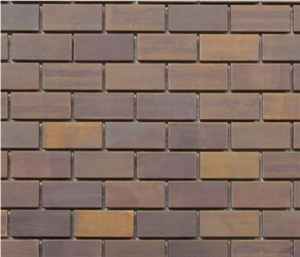 Copper Brick Mosaic 23x48mm,Brick Shape Mosaic for Decoration,Multicolor Riven Slate Mosaic,Rusty Split Face Slate Wall Mosaic,Sunset Slate Mosaic