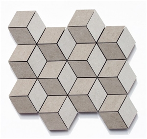 Cube Mix Cordoba Mosaic (Pearl Grey Black),China Cheap Mosaic Tiles,Grey Marble Decoration,Grey Wood Grain Marble