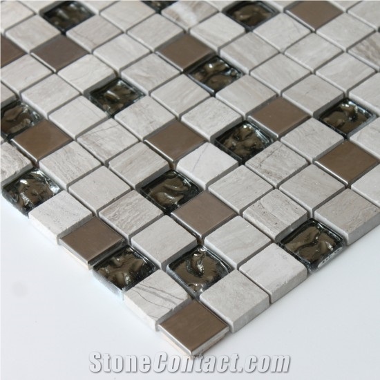 Kaleido Nero Mix Mosaic 300 X 300, Shape Type Mosaic,Kaleidoscope Slab for Mosaic Decoration,Black Mosaic