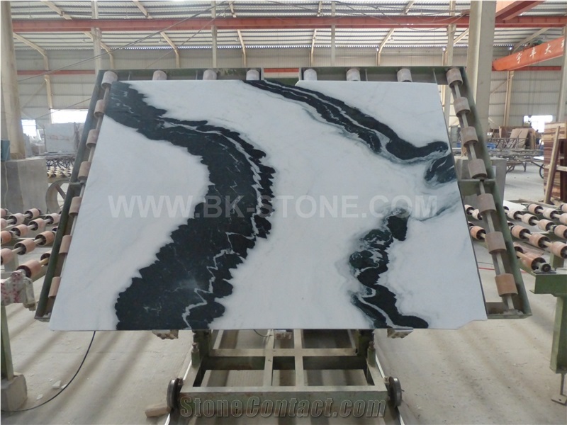 Panda White/White and Black Marble/Chinese Marble Slabs and Tiles/Modern Indoor Designs /Marble Wall Covering Tiles/Marble Bookmatch