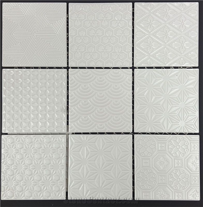 Spirit White Marble Mosaic,Mosaic Tile Polished Square for Kitchen, Washroom, Bathroom, Backsplash Wall and Floor