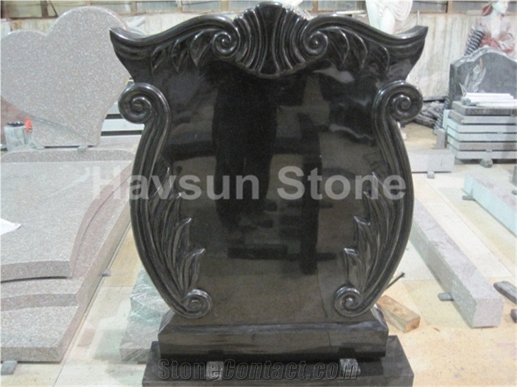 Black Flower Headstone/Tombstone/Monument/Memorial/Gravestone