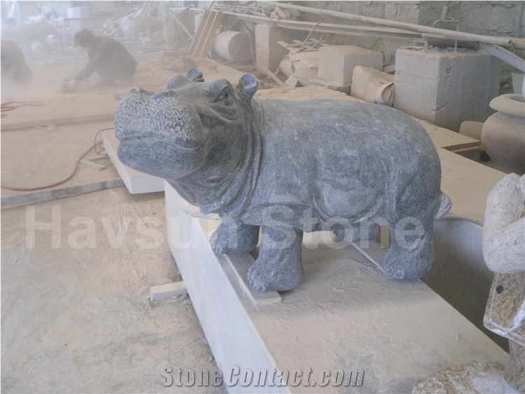 Granite Piggy/Piglet/Pig Statues Handcarved Animal Sculpture for Garden and Landscape