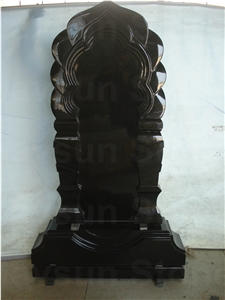 Russian Style Shanxi Black Engraved Headstone/Tombstone/Monument/Gravestone for Russia